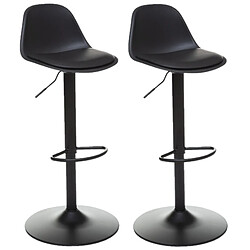 Toilinux Lot de 2 Chaises de bar Aiko en polypropylène ajustable - Noir