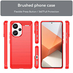 Htdmobiles Coque pour Xiaomi Redmi Note 13 Pro+ Plus 5G - housse etui silicone gel carbone + verre trempe - ROUGE