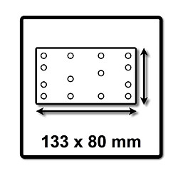 Festool STF 80x133 Bande abrasive Granat P400 80 x 133 mm, pour ponceuses vibrantes RTS 400, RTSC 400, RS 400, RS 4, LS 130 200 pcs. (2x 497126)