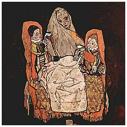 ArtPlaza Schiele Egon - Parent with Two Children Panneau Décoratif, Bois, Multicolore, 70 x 1.8 x 70 cmAS91456