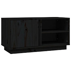 vidaXL Meuble TV Noir 80x35x40,5 cm Bois de pin massif