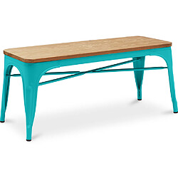 ICONIK INTERIOR Banc Stylix Design industriel en Métal et bois clair - Nouvelle édition Vert pastel