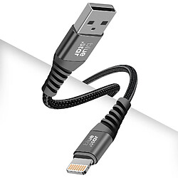 Bluestar Blue Star Câble USB vers Lightning 2.4A Charge Synchronisation Nylon Tressé 1.2m Noir