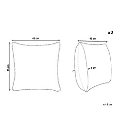 Avis Beliani Lot de 2 coussins SURMI Fourrure synthétique 45 x 45 cm Unicolore Gaufré Blanc cassé