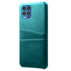 Coque en TPU + PU avec double porte-cartes vert pour votre Motorola Moto G100/Edge S