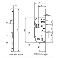 Avis DOM METALUX Serrure de Porte Noire à Encastrer Bouton Axe 40 mm à condamnation Reversible