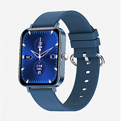 Chrono Montre intelligente 1,69 pouces haute définition écran tactile complet Surveillance de la santé Multi-fonction multilingue 200mAh Capacité de la batterie Bouton rotatif (Bleu)