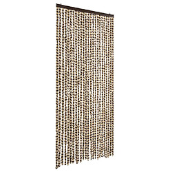 vidaXL Rideau anti-mouches beige et marron 100x200 cm chenille