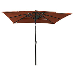 Maison Chic Parasol Jardin | Parasol à 3 niveaux avec mat en aluminium Terre cuite 2,5x2,5 m - GKD82808