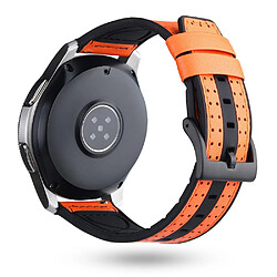 Bracelet en silicone 22mm enduit de fibre de carbone orange pour votre Huawei Watch GT2/Galaxy Watch 46mm