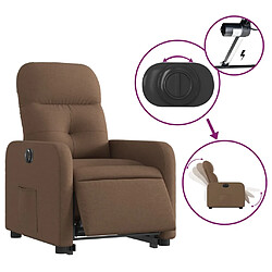 Acheter vidaXL Fauteuil inclinable électrique marron tissu