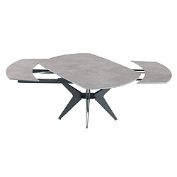 Inside 75 Table de repas extensible BLADE 137/205 x 90 cm plateau céramique finition béton