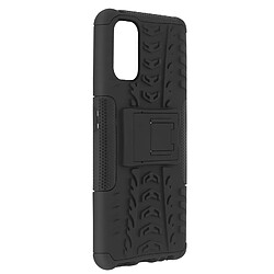 Avizar Coque Realme 7 Pro Protection Bi-matière avec Béquille Support Noir