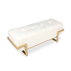 Banquette Selena Velours beige pieds or