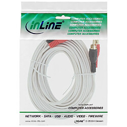 Câble InLine® RCA 2x RCA mâle / mâle plaqué or 10m