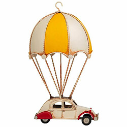 Figurine Décorative Alexandra House Living Jaune Fer ABS Ballon Voiture Parachute 17 x 31 x 18 cm