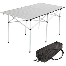 Helloshop26 Table de camping jardin pique-nique aluminium pliante 140x70 cm + sac 2008034