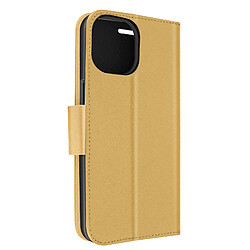 Avizar Étui pour iPhone 14 Pro Max Portefeuille Porte carte Support Vidéo or et noir