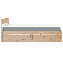 Acheter Vidaxl Lit avec tiroirs et matelas 140x190 cm bois massif de pin