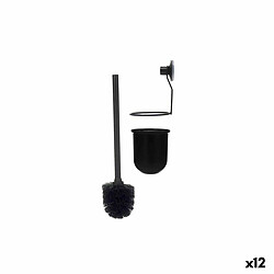 Berilo Brosse de salle de wc Noir Acier ABS 10 x 36 x 10 cm (12 Unités)