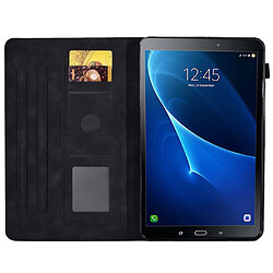 Etui en PU étanche à la poussière avec support et porte-cartes pour votre Samsung Galaxy Tab A 10.1 (2016) T580 - noir