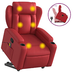 vidaXL Fauteuil inclinable de massage Rouge Similicuir