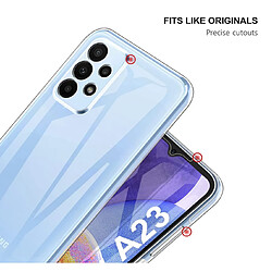 Avis Htdmobiles Coque pour Samsung Galaxy A23 4G / 5G - housse etui silicone gel fine 360 integrale (avant et arriere) + verre trempe - TRANSPARENT