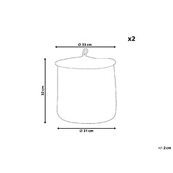 Avis Beliani Lot de 2 paniers en coton blanc crème d 33 cm SILOPI