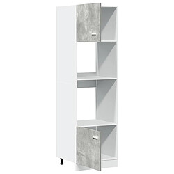 Acheter vidaXL Armoire à micro-ondes Gris béton 60x57x207 cm Aggloméré