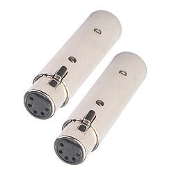 2Pièces Connecteur 3 Broches XLR Mâle à 5 Broches XLR Prise pour Microphone Câble DMX Audio XLR Adaptateur pas cher