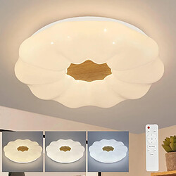 NETTLIFE Plafonnier LED Dimmable 22W 40CM Rond avec Télécommande Chambre d'Enfant Design Moderne Ciel Étoilé pour Chambre Salle à Manger Couloir