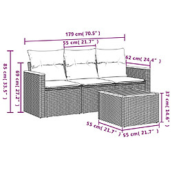 Avis Maison Chic Salon de jardin 4 pcs avec coussins | Ensemble de Table et chaises | Mobilier d'Extérieur noir résine tressée -GKD48779