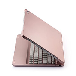 Avis Wewoo F360B Etui de protection pour clavier sans fil Bluetooth à contre-jour en aluminium à rétro-éclairage coloré de 360 degrés avec basculement iPad Pro 11 pouces 2018 Or rose