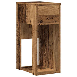 vidaXL Support de tour d'ordinateur avec tiroir vieux bois 30x44x74 cm