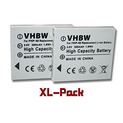 vhbw set 2 batteries pr appareil photo Samsung Digimax i5, i50, i6, i70, L50, L60, L70, L700, L73 remplace Fujifilm NP-40 / NP-40N / Samsung SLB-0737