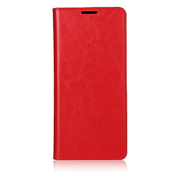 Etui en cuir véritable Cheval fou avec support rouge pour votre OnePlus 8