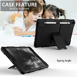 Acheter Wewoo Housse Étui Coque Pour iPad 10.2 de protection en silicone bicolore antichoc avec support et fente stylo Noir