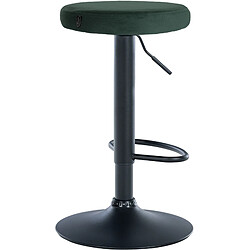 Avis Decoshop26 Lot de 2 tabourets de bar avec assise en tissu velours vert et cadre métal noir TDB10708