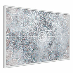 Paris Prix Affiche Murale Encadrée Winter Mandala 30 x 20 cm Blanc