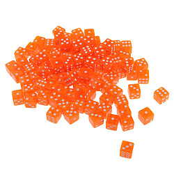 100pcs 6 dés de jeu 15 dés dés pour jeux de société et enseignement des mathématiques orange