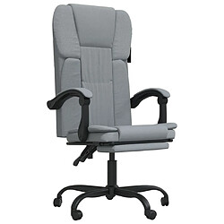 vidaXL Fauteuil inclinable de bureau Gris clair Tissu