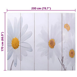 vidaXL Cloison de séparation pliable 200 x 170 cm Fleur pas cher