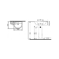 Karag Lavabo colonne ARKA 83x55,2x46,9 cm en céramique