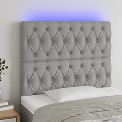 vidaXL Tête de lit à LED Gris clair 100x7x118/128 cm Tissu