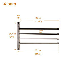 Universal Accessoires de salle de bains Balançoire Porte-serviettes Mur Porte-serviettes en acier inoxydable Brossé 4 barres | Barres à serviettes | Barres à serviettes Accessoires de salle de bains en acier inoxydable pas cher