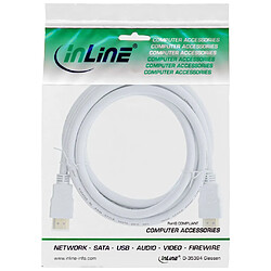 NEDIS Câble HDMI haute vitesse InLine® avec Ethernet mâle à blanc plaqué or de 3 m