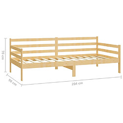 vidaXL Lit de repos avec matelas 90x200 cm Bois de pin massif pas cher