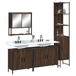 Maison Chic Armoire de Bain | Ensemble de 4 meubles salle de bain Chêne marron -GKD54683