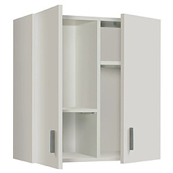 Armoire de rangement suspendue avec 2 portes coloris blanc - Dim : H60 x L59 x P26.5 cm -PEGANE-