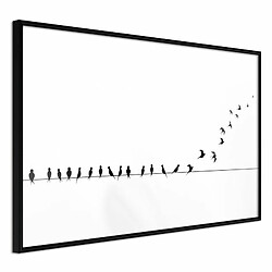 Paris Prix Affiche Murale Encadrée Birds on a Wire 30 x 20 cm Noir